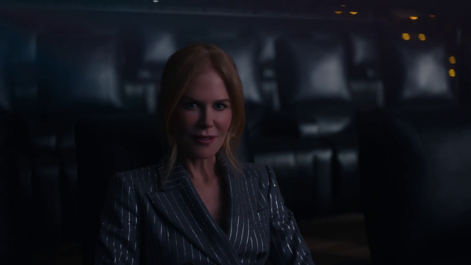 Nicole Kidman turns towards the camera as she delivers the last part of her message.